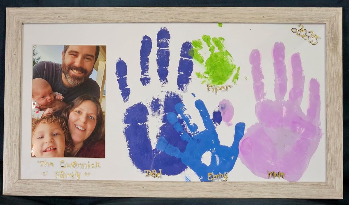 The finished handprint frame